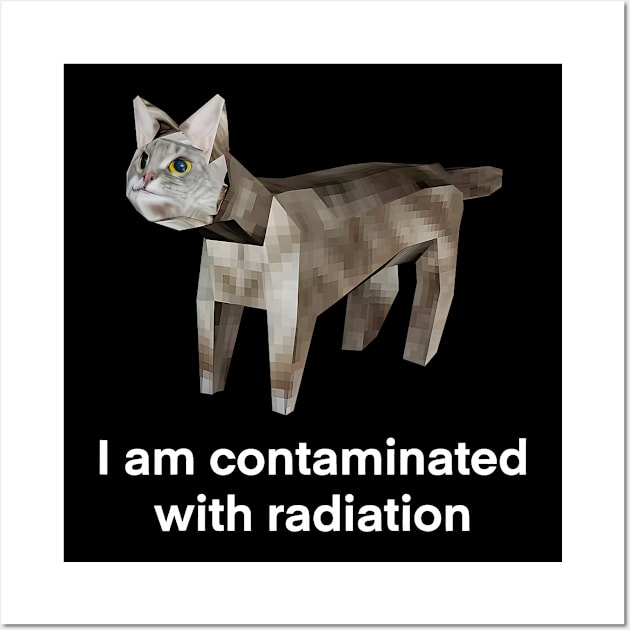 I Am Contaminated With Radiation Funny Ironic Cat Meme Wall Art by Neldy